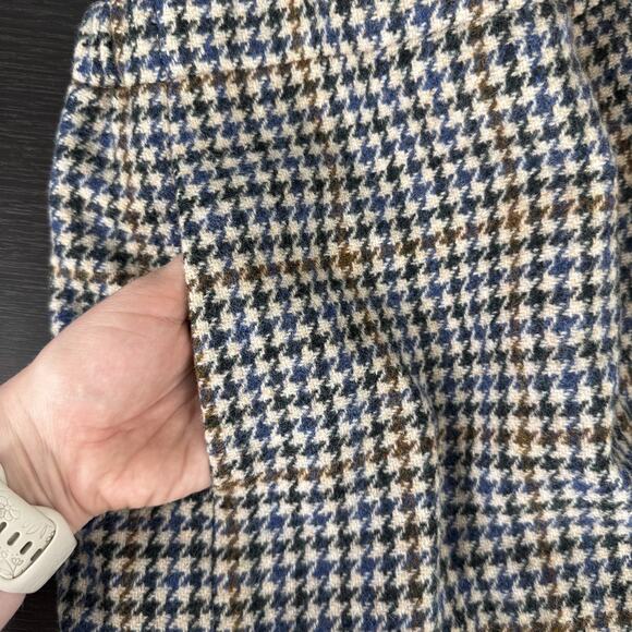 J Crew Skirt Womens 14 Houndstooth Wool Ruffle Hem Pockets Preppy Mini Academia - Picture 9 of 10